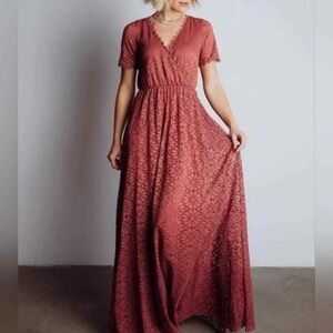 NWT Baltic Born Venice Lace Maxi Dress Berry